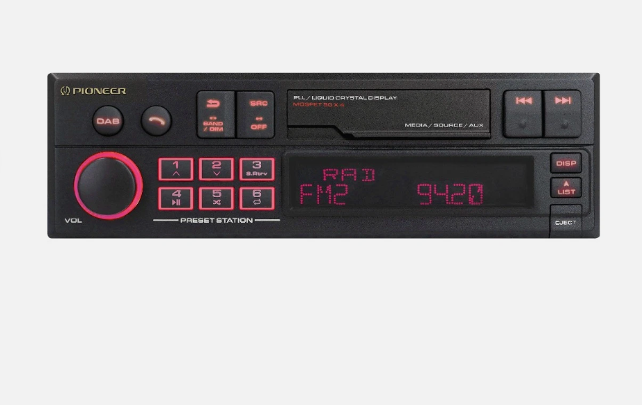 Pioneer SXT-C10PS - Retro Tape Deck Style Bluetooth DAB+ USB Aux Tuner Car Stereo
