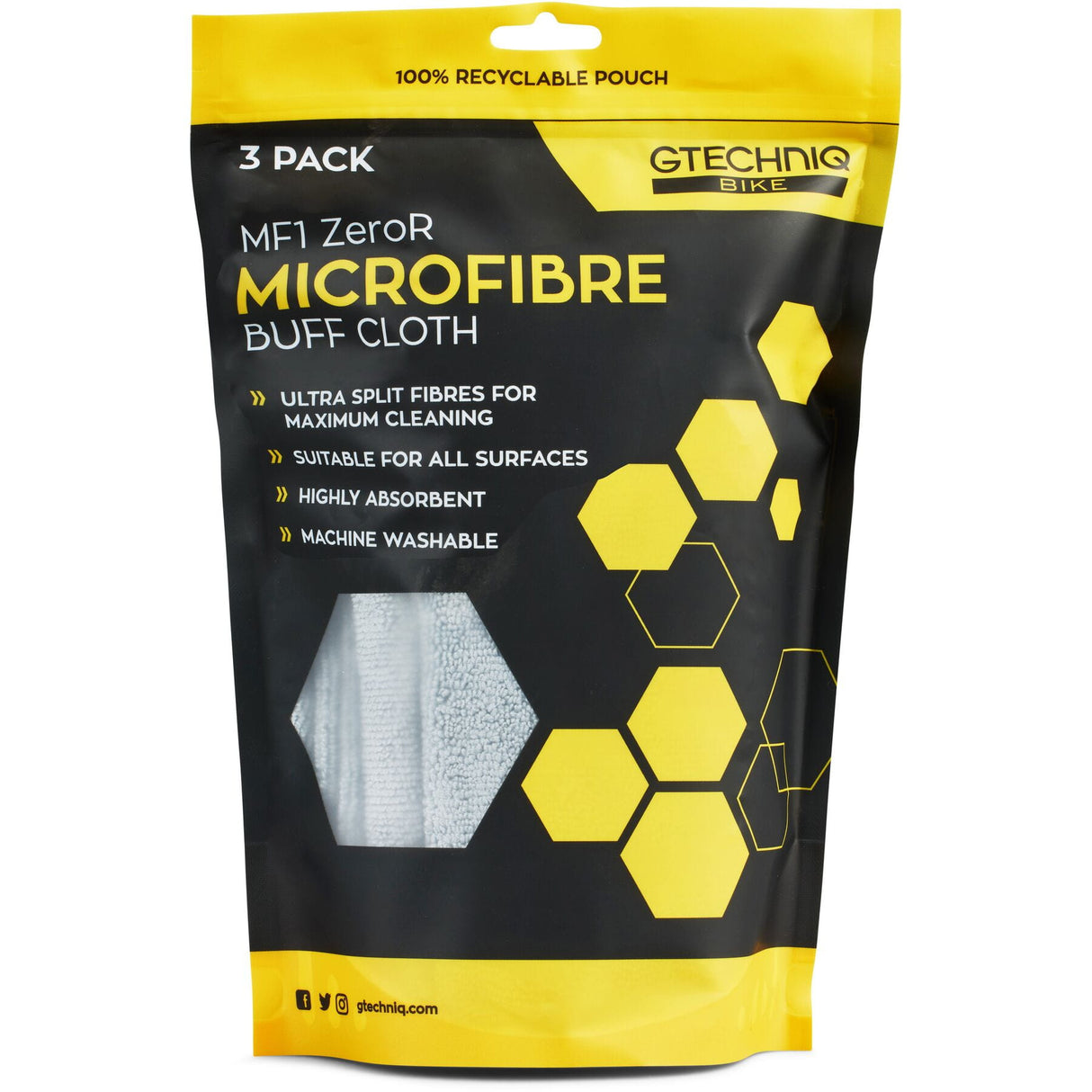 Gtechniq Bike Premium Microfibre Cloth Triple Pack MF1 ZeroR