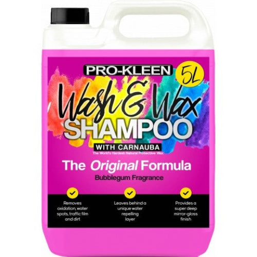 Pro-Kleen PH Neutral Car Shampoo with Wax Bubblegum Fragrance 5L