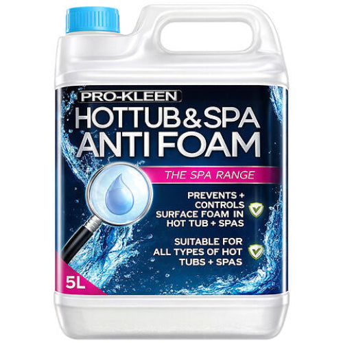 Pro-Kleen Hot Tub Anti-Foam Treatment 5L Fast-Acting Foam Remover for Hot Tubs