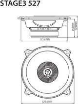JBL STAGE3 527 - 5.25" 2-Way Coaxial Speakers 400W Total Power