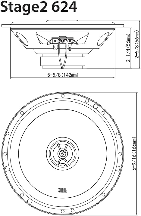 JBL STAGE2 624 - 6.5" 2-Way Coaxial Speakers 480W Total Power