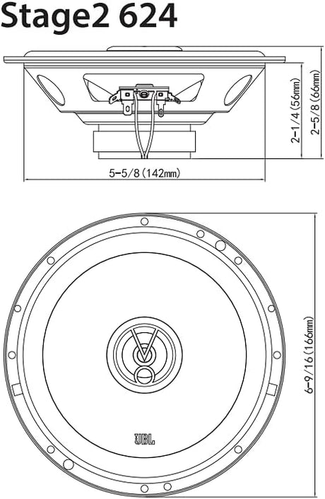 JBL STAGE2 624 - 6.5" 2-Way Coaxial Speakers 480W Total Power