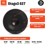 JBL STAGE3 627 - 6.5" 2-Way Coaxial Speakers 450W Total Power