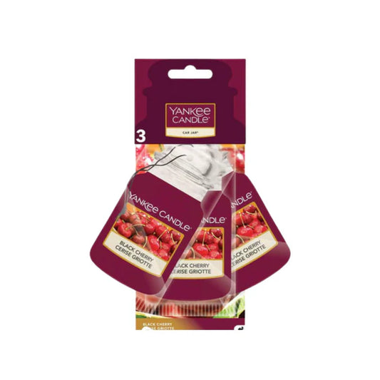 Yankee Candle Car Jar Bonus 3pk Hanging Air Freshener Black Cherry