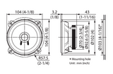 Kenwood KFC-S1057 - 10cm 4" Dual Cone flush Mount Car Speakers