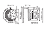 Kenwood KFC-S1067 - 10cm 4" 2 Way Coaxial Speaker 220 Watts