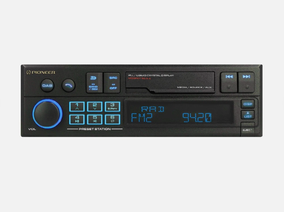 Pioneer SXT-C10PS - Retro Tape Deck Style Bluetooth DAB+ USB Aux Tuner Car Stereo