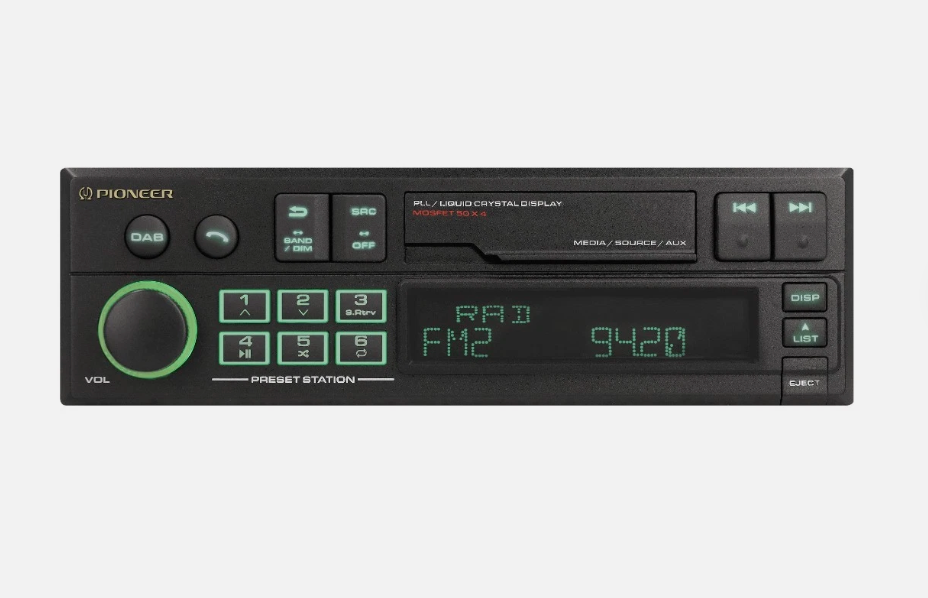Pioneer SXT-C10PS - Retro Tape Deck Style Bluetooth DAB+ USB Aux Tuner Car Stereo