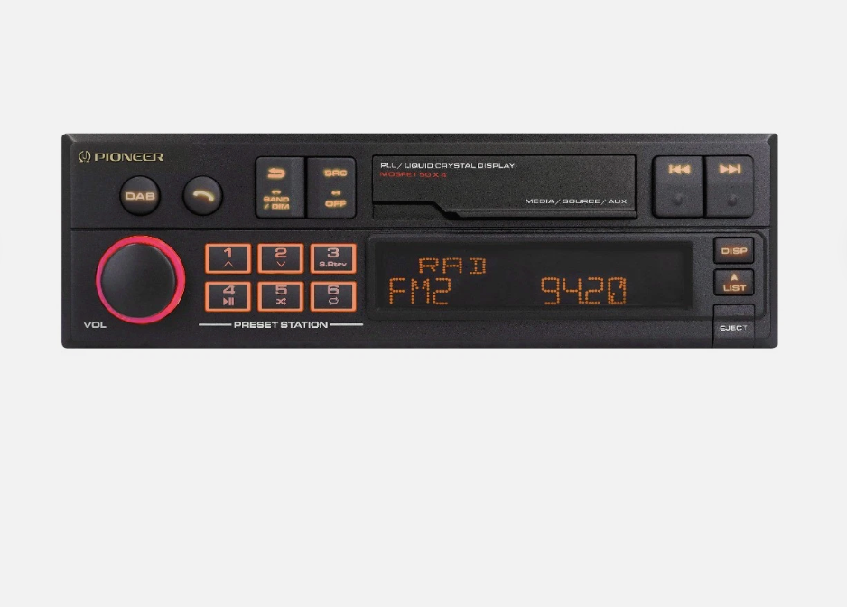 Pioneer SXT-C10PS - Retro Tape Deck Style Bluetooth DAB+ USB Aux Tuner Car Stereo