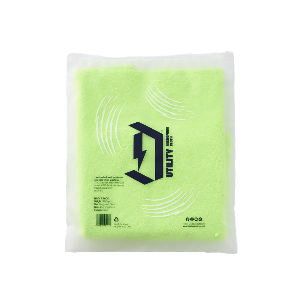 Duel Autocare Utility Dual-Sided Microfibre Cloth - Green