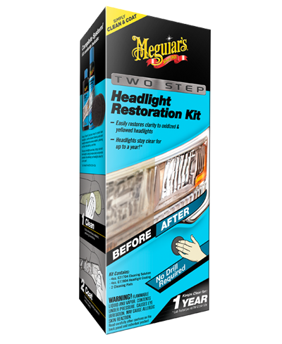 MEGUIAR'S TWO STEP HEADLIGHT RESTORATION KIT G2970EU, 1 KIT/PACK, 4 KITS/CV