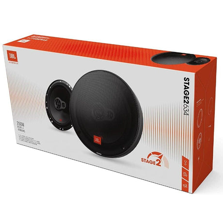 JBL STAGE2 634 - 6.5" 3-Way Coaxial Car Speakers 500W Total Power